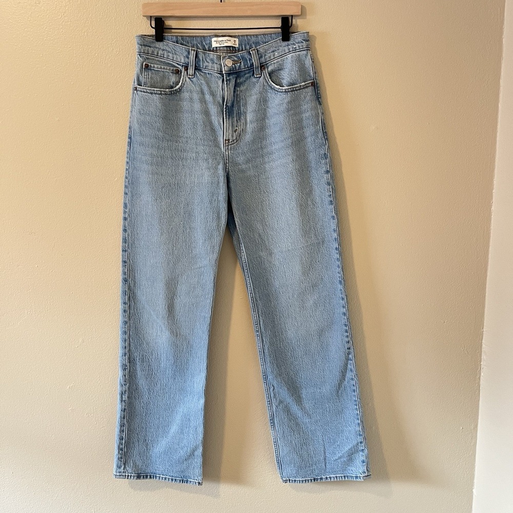 abercrombie fitch jeans 8 Long‎ 90s Relaxed High Rise 29 Light Blue Classic